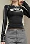 Black Partie Monsters Y2K Long Sleeve Crop - 4