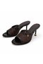 Women's Knitted Detailed Thin Heeled Slippers – Stylish Casual and Evening Wear Open Toe Slippers