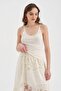 Women's Premium Quality Design Undershirt with Tulle Detail on Collar and Sleeves - 2