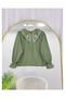 Embroidered Collar Shirt Puff Scuba Flared Skirt Dual Set [Excluding Shawl] - 2