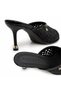 Women's Knitted Detailed Thin Heeled Slippers – Stylish Casual and Evening Wear Open Toe Slippers - 5