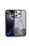 iPhone 12 Pro Case Liquid Glitter Transparent Back Surface Brsa Keto Silicone Cover - Black - 5
