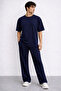 -Erkek Oversize Basic 2-Piece Set 100% Cotton Comfortable Daily Combination
