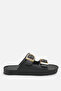 Eva Rosetti Black Women's Buckle Double Strap Daily Comfortable Light Sole Slippers - 2