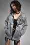 Grey Melange Gothic Wings Tribal Harajuku Y2K Hooded Unisex Cardigan