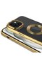 حافظة BRSA Omega متوافقة مع iPhone 15 مع إطار للكاميرا الواحدة وشعار مطبوع - ذهبي وردي - 3