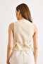 Women's Stone Lined Linen Vest Ylk-19000062 - 6
