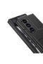 Galaxy Z Fold 6 Case Carbon Fiber Leather Card Holder Brsa Right Angle Opening Card Holder Cover-Black - 2
