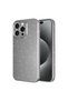 iPhone 15 Pro Compatible Camera Protected Silvery Luxury Brsa Cotton Case-Grey