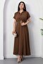 Shirt Collar Belted Buttoned Dress Dks1427 - 5