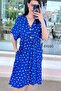 V-Neck Button Detail Viscose Dress 6Y030 - 3