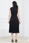 Pleated Detailed Midi Dress - Black - 6