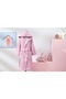 9/10 Years Old Girl's Hooded Velvet Cotton Bathrobe-Unicorn Pink - 2