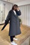 Anthracite Belted Premium Coat - 5