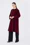 Women's Trend Oversize Long Sleeve Stylish Burgundy Cashmere Poncho - 5
