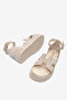Women's Beige Suede Comfortable Ankle Strap Sandals - 5
