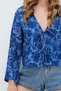 Women's Navy Blue V-Neck Ribbed Tie-Front Crop Jacket Alc-X13745 - 5