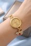 Charmold Women's Steel Watch Gold Color Yellow Dial Classic Band Round Stylish, Luxury Women's Wristwatch - 4
