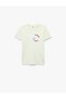 Short-Sleeved Crew Neck Cotton T-Shirt with Front and Back Print - 5