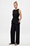 Women's Joe Asymmetrical Blouse Pants Woven Black Bottom Top Set - 3