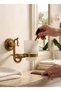 Antique Gold Toothbrush Holder Wall Mounted Handmade Retro Design Antique Gold Bathroom Toothbrush Holder - 3