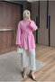 Women's Belted Gold Buckle Modern Cut Stylish Comfortable Long Sleeve Hijab Shirt - 5