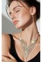 Silver Color Luxury Shiny Flashy Evening Dress Necklace - 3