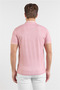 Pink Short Sleeve Printed Pique Polo Collar Pocketless Flexible Casual Slim Fit T-Shirt 1011250153 - 5