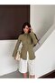 قميص بزر واحد بني اللون - 5