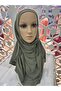 Practical Scarf with Bonnet, Non-Slip, Ready-To-Wear Shawl, Turban, Hijab, Army Green