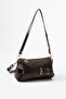 Nçs Brown Belt Detailed 4-Compartment 2-Strap Soft Leather Women's Bag