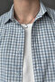 Men's Oversize 100% Cotton Flam Linen Checkered Shirt - 2