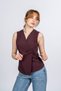 Women's Summer Claret Red Carina Double Breasted Parachute Fabric Vest Stylish Daily Comfortable 9142 - 3