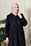 Hooded Oversized Patterned – Zippered Relaxed Fit Long Hood - 3