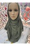 Practical Scarf with Bonnet, Non-Slip, Ready-To-Wear Shawl, Turban, Hijab, Army Green - 2