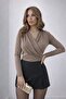 NEW PRODUCT Women's Double-Breasted V-Neck Sandy Long Sleeve Elegant Blouse 11 - 2