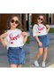Girls' Festival Love Denim Shorts and Skirt Set for Ages 4-12