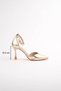 Gold Metallic V Model Women's Summer Stiletto 8.5 cm Heel Night Stylish New Season Premium Product - 3