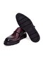 Burgundy Color Laceless Genuine Leather Men's Shoes - 3