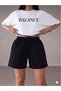 Unisex Wide Cut T-Shirt and Sweatpants Set with Balance Text Print
