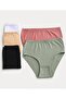 Women's Cotton Ribbed Plus Size Bato Panties 6 Pack - 4