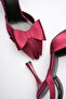 Dublin Premium Burgundy Bowknot Satin Slingback Heeled Shoes - 2