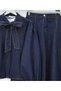 Women's Denim Suit Scarf Collar Blouse Long Skirt Two-Piece Set - 2