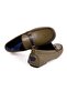 Green Color Laceless Genuine Leather Men's Shoes - 2