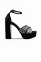 Smile Women's Cross-Strapped High Heeled Shoes with Shiny Stone Detail