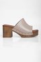 Women's Platform Heeled Slippers with Gold Detail Orvia Beige - 2