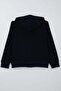 Boy's Cardigan Basic Hooded Zipper Cardigan 6-10 Years Old, Navy Blue - 3