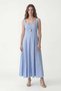 Blue Strappy Poplin Women's Dress - 3