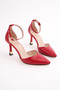 Red Leather V Model Women's Summer Stiletto 8.5 cm Heel Night Stylish New Season Premium Product - 5