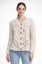 Openwork Detailed Embroidered Knitwear Cardigan